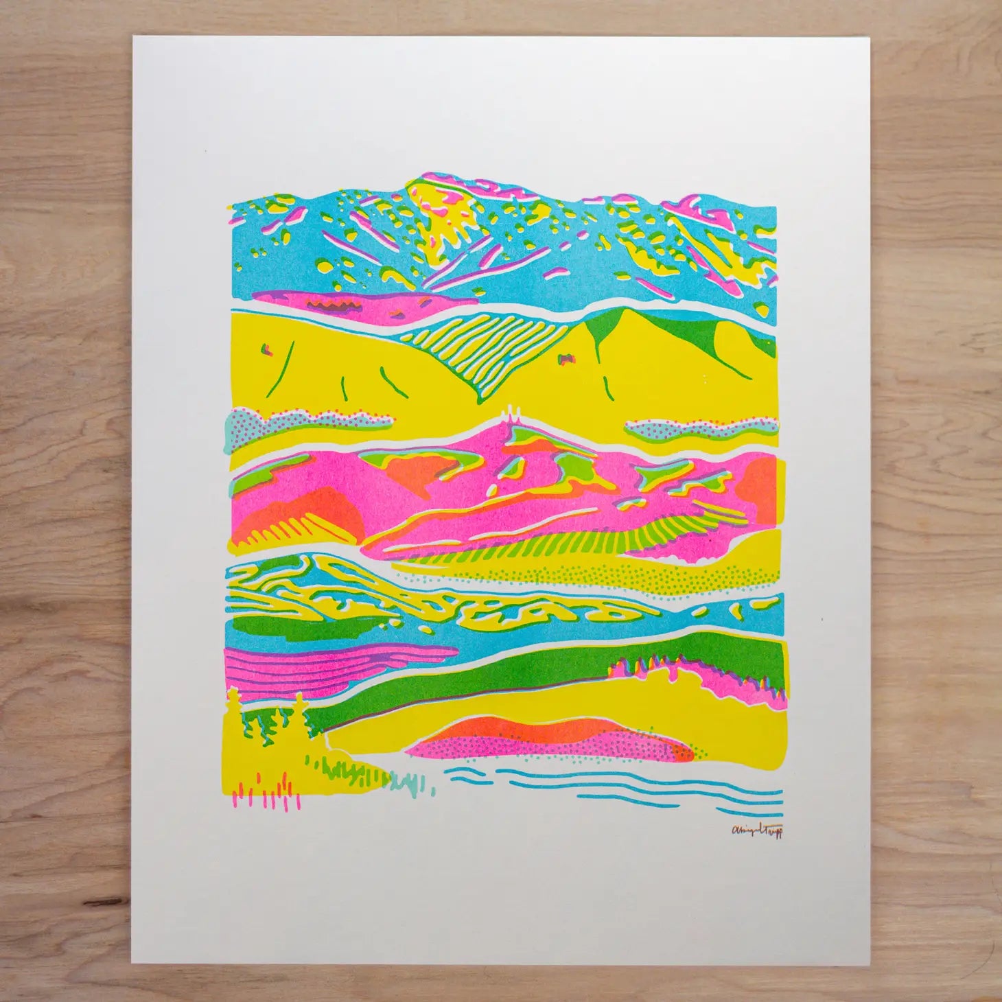 Mountain Made Risograph Print
