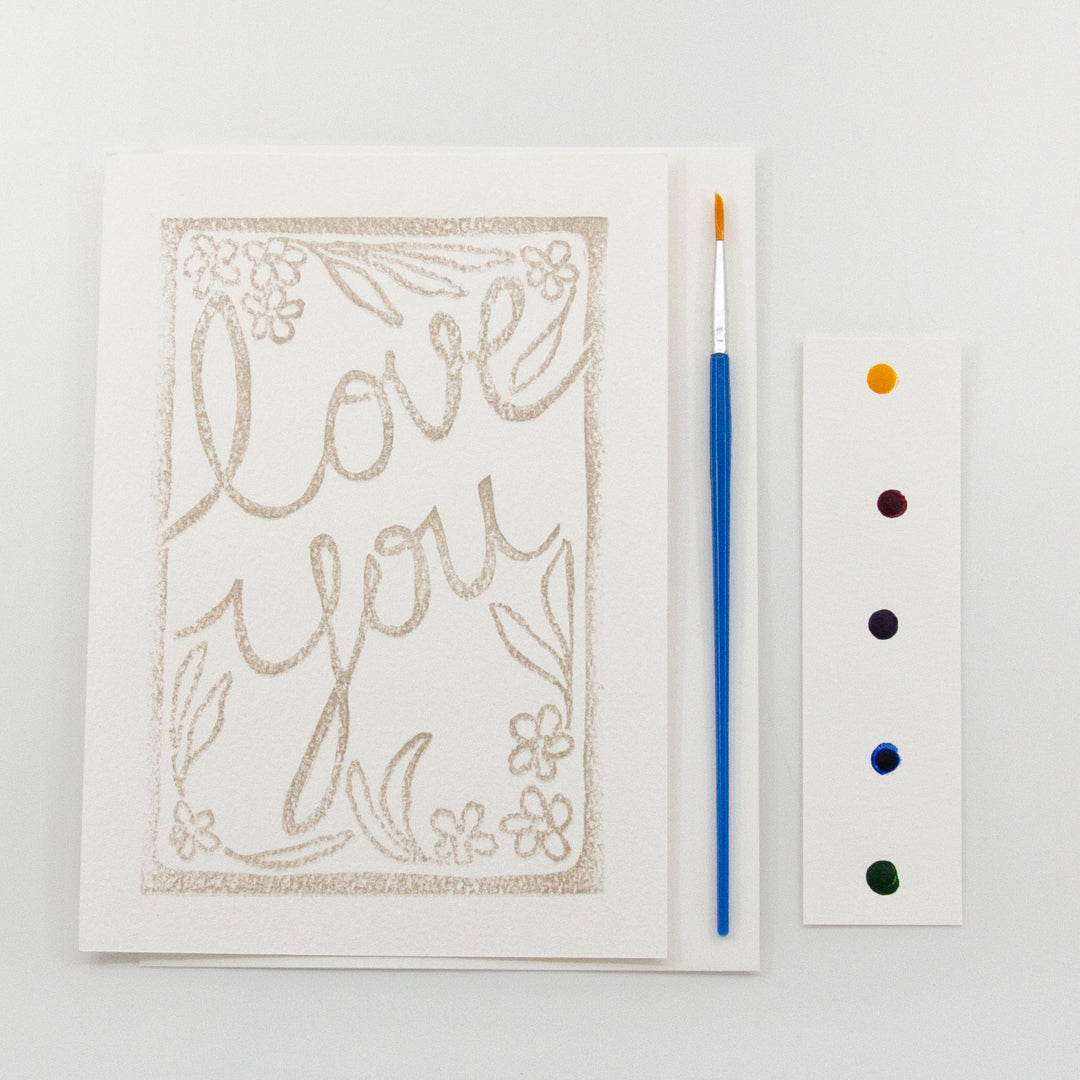Love You Watercolor Card Kit