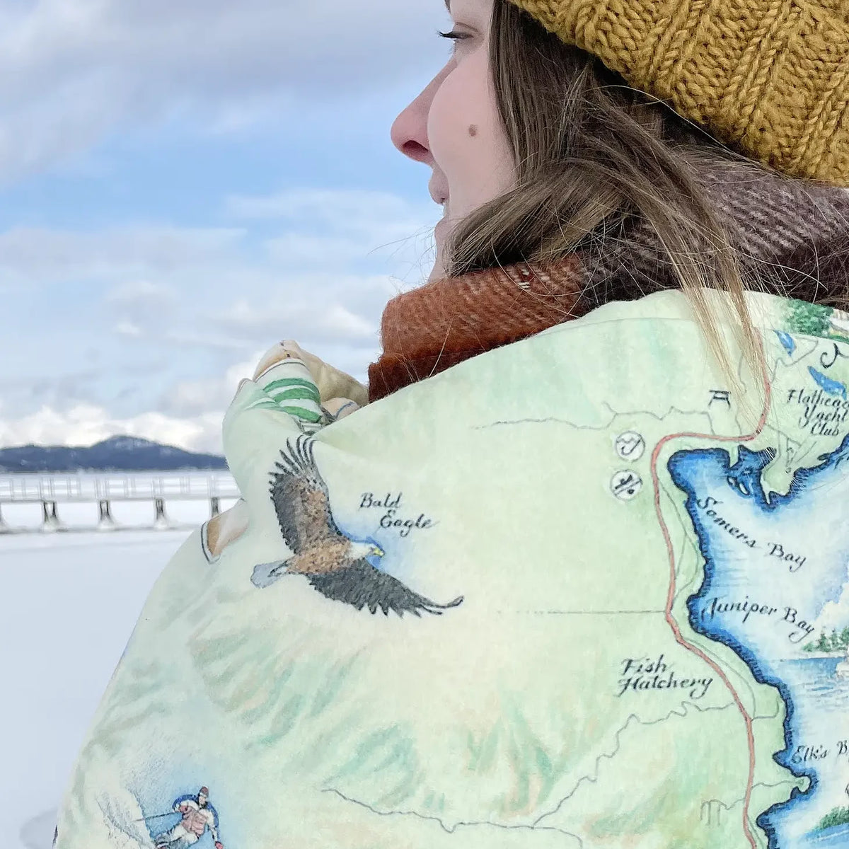 Flathead Lake Fleece Blanket