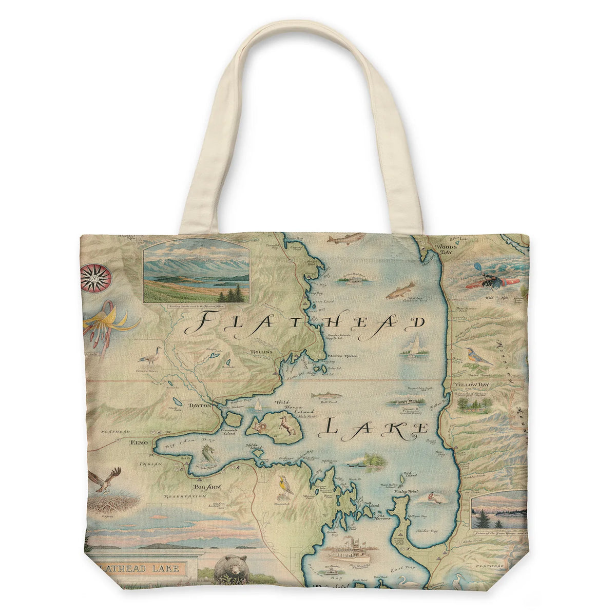 Flathead Lake Canvas Tote