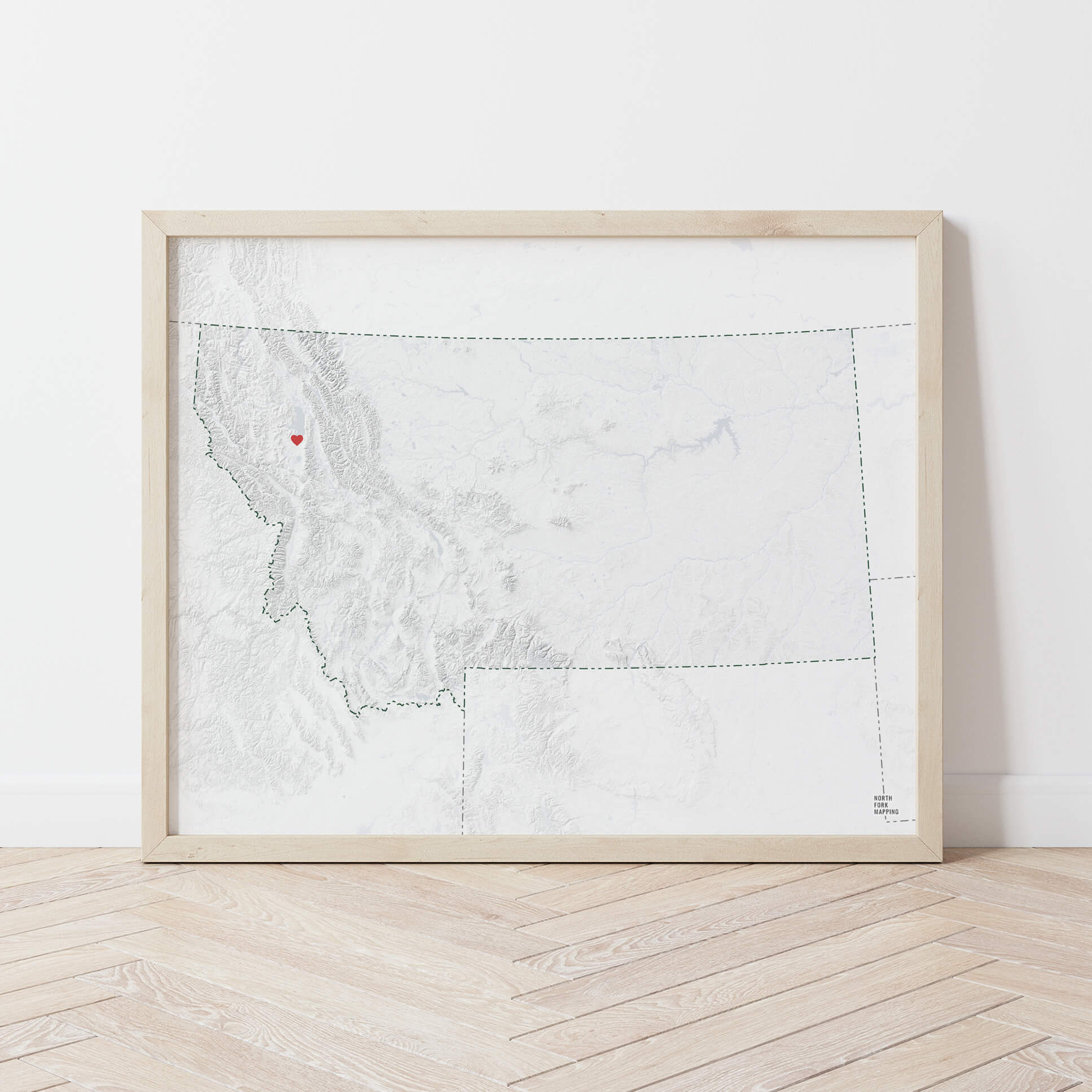 Montana Map with Heart