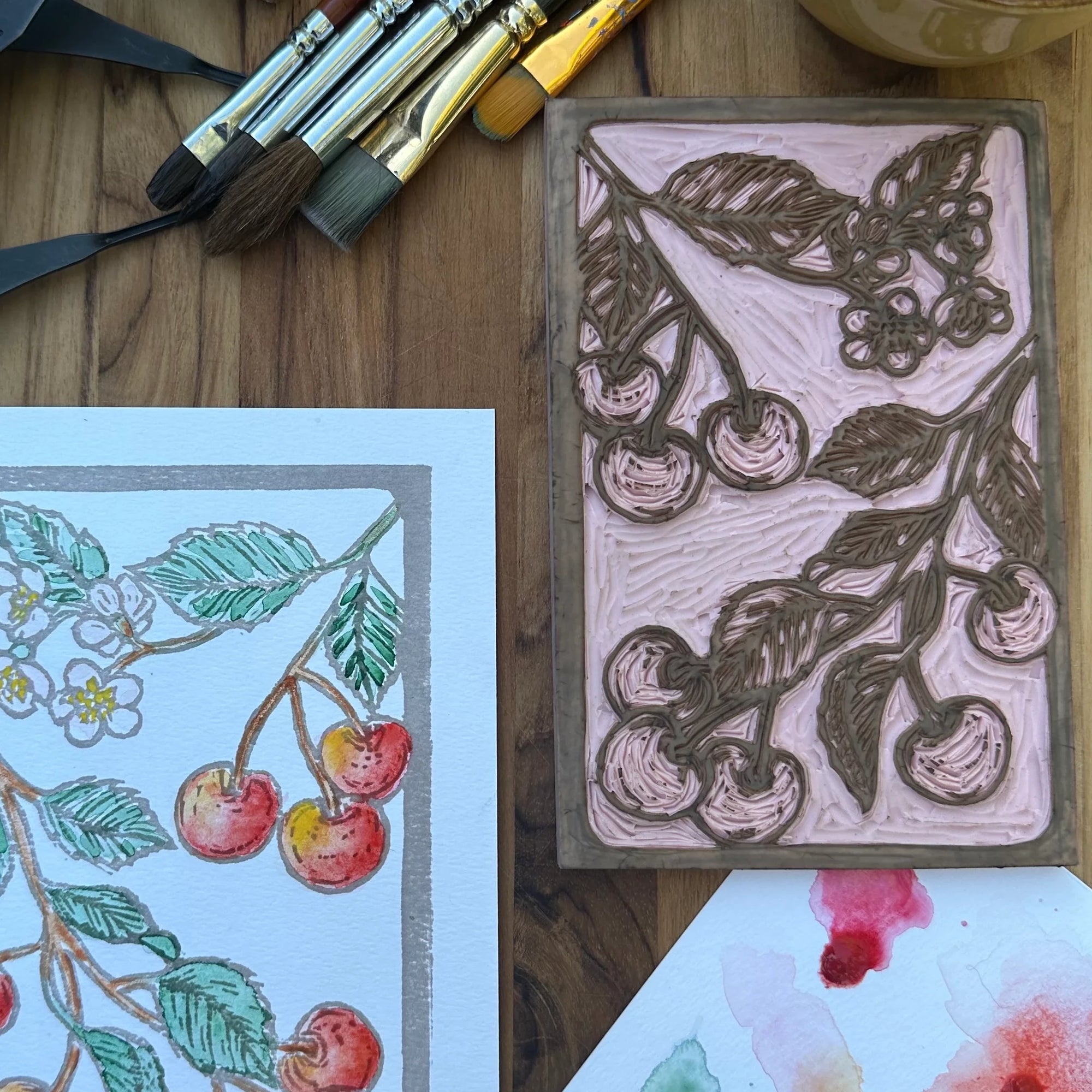 Cherry Watercolor Card Kit