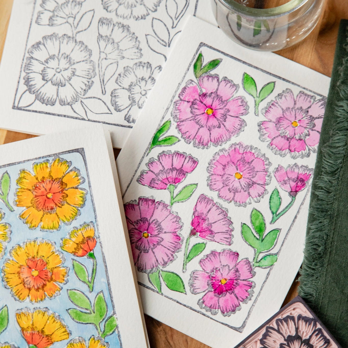 Flower Watercolor Card Kit