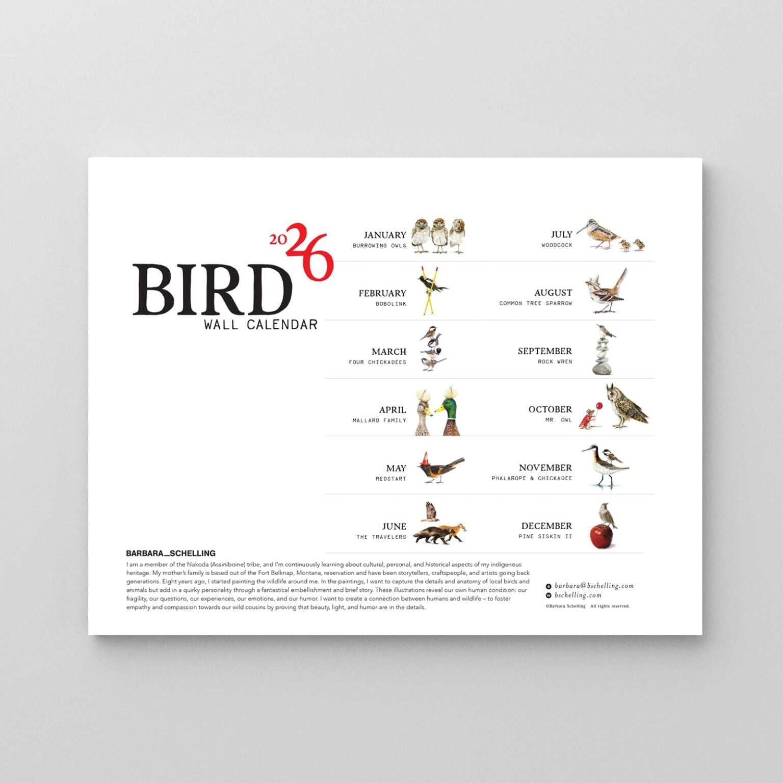 2026 Bird Calendar