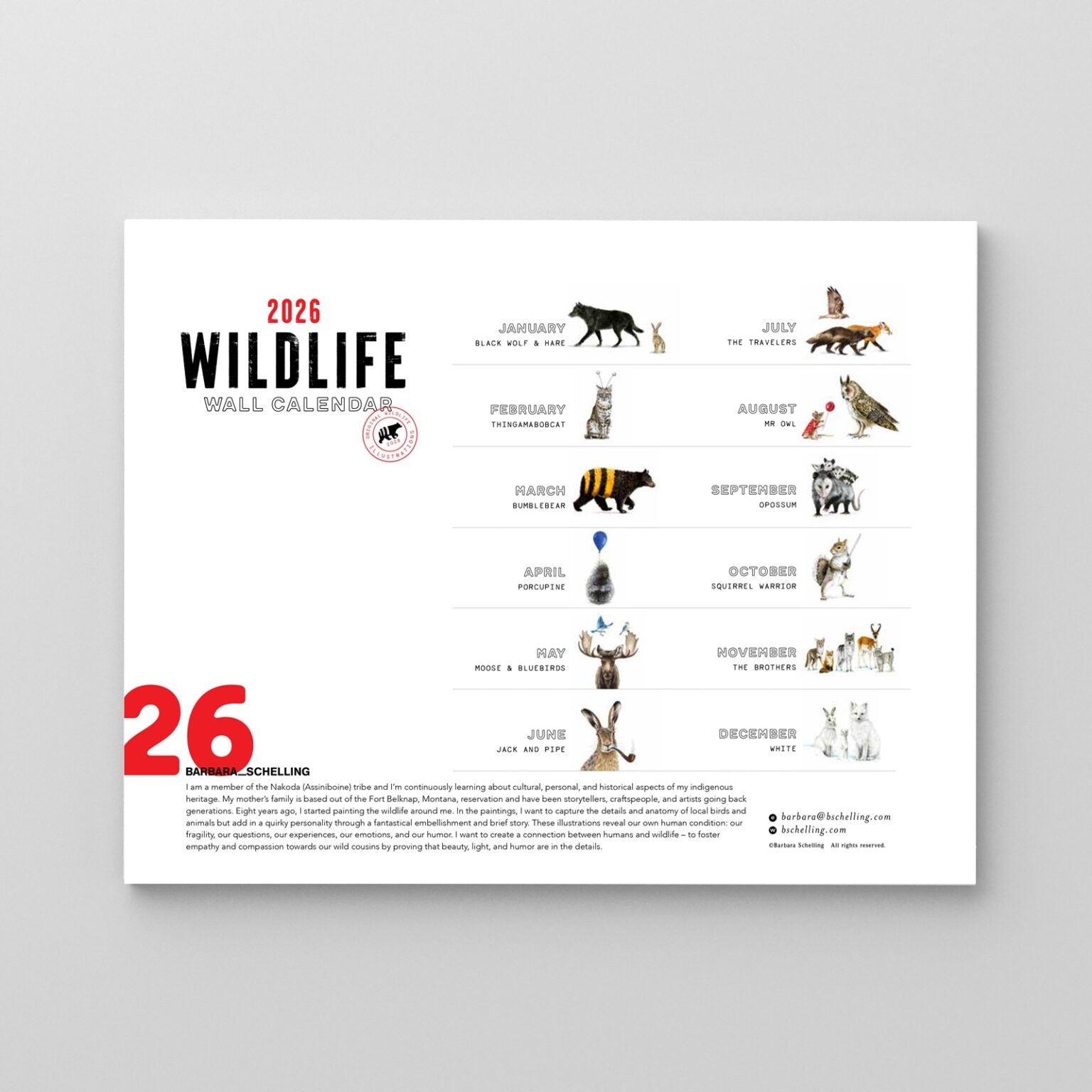 2026 Wildlife Calendar