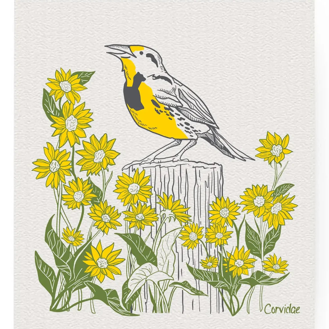 Meadowlark Wildflowers Swedish Dishcloth