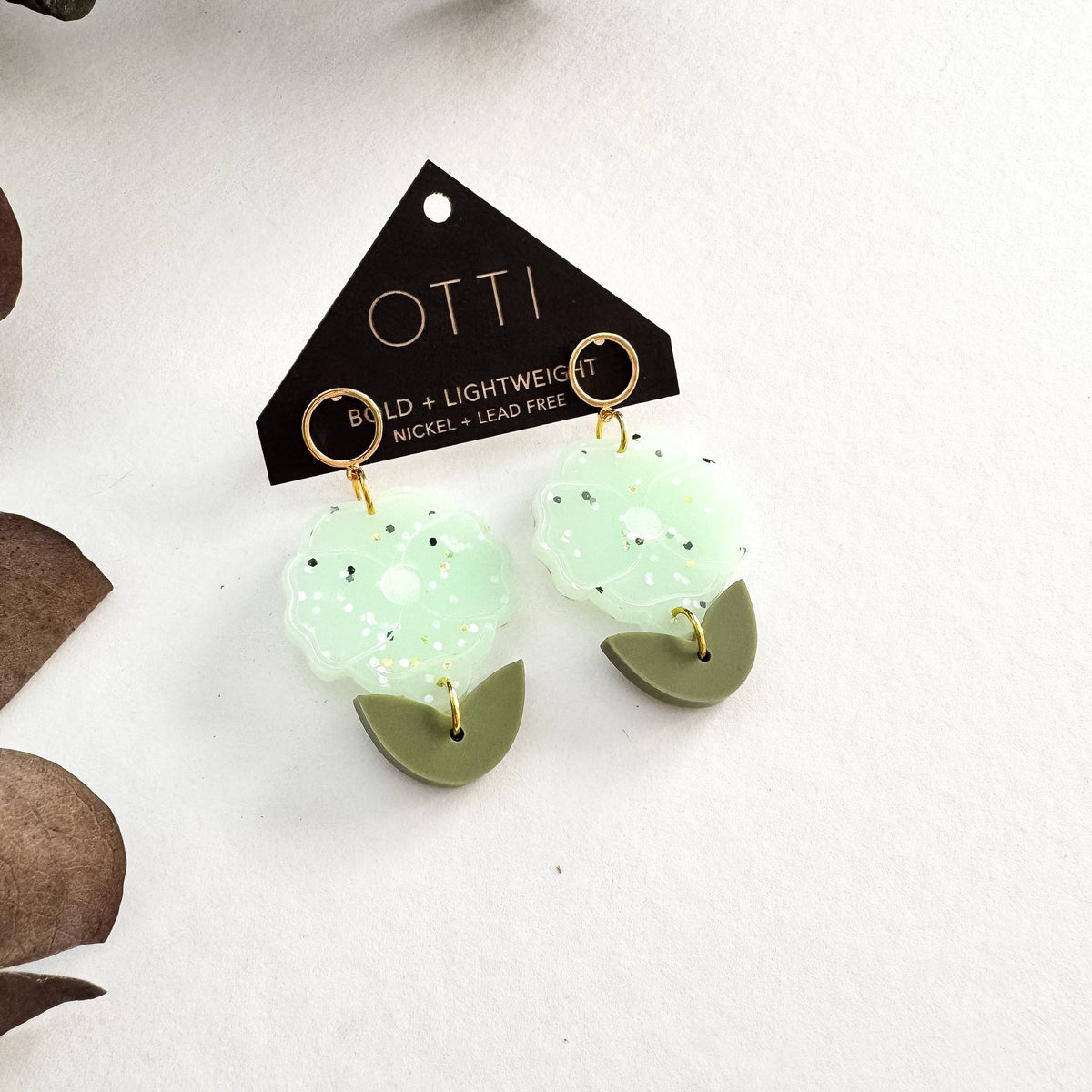 Petite Poppy Earrings: Mint