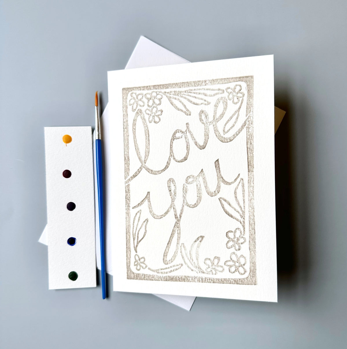 Love You Watercolor Card Kit