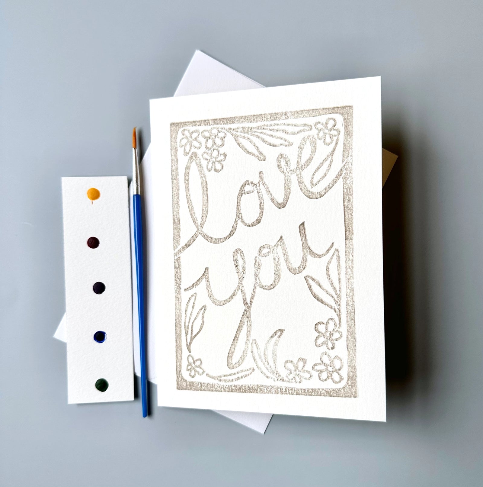Love You Watercolor Card Kit