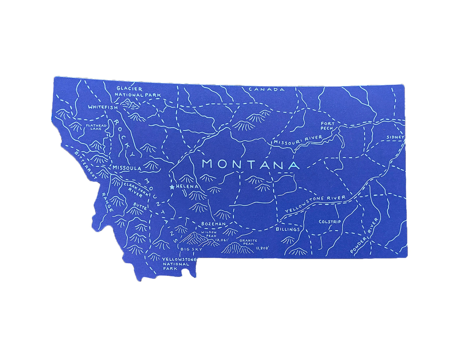 Montana Map Postcard