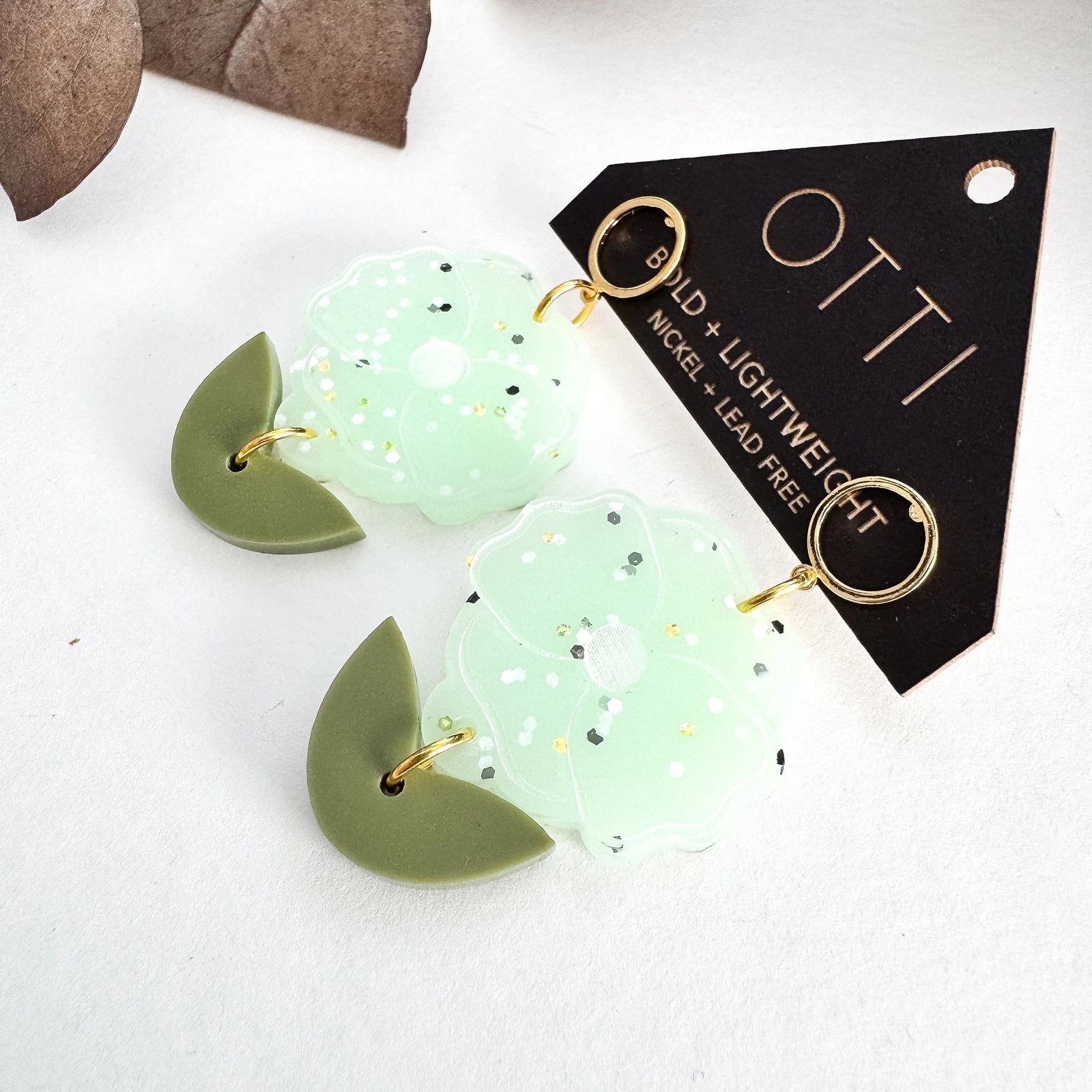 Petite Poppy Earrings: Mint