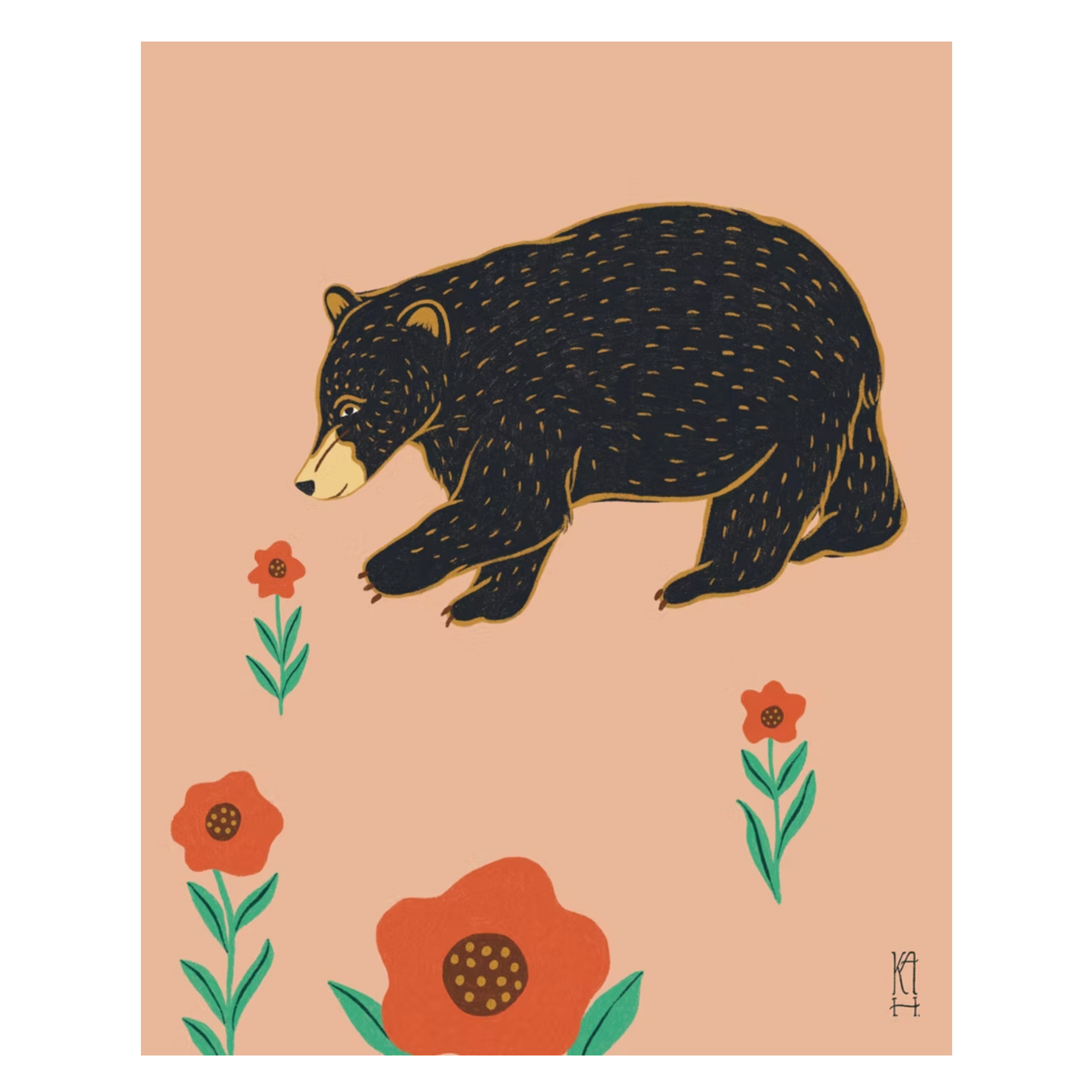 Bear Cube with Flowers