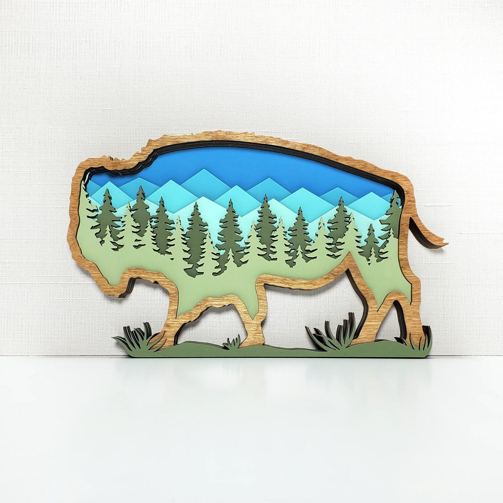Bear Mountain - Layered 3-D Wooden Ornament Collection by Acorn
