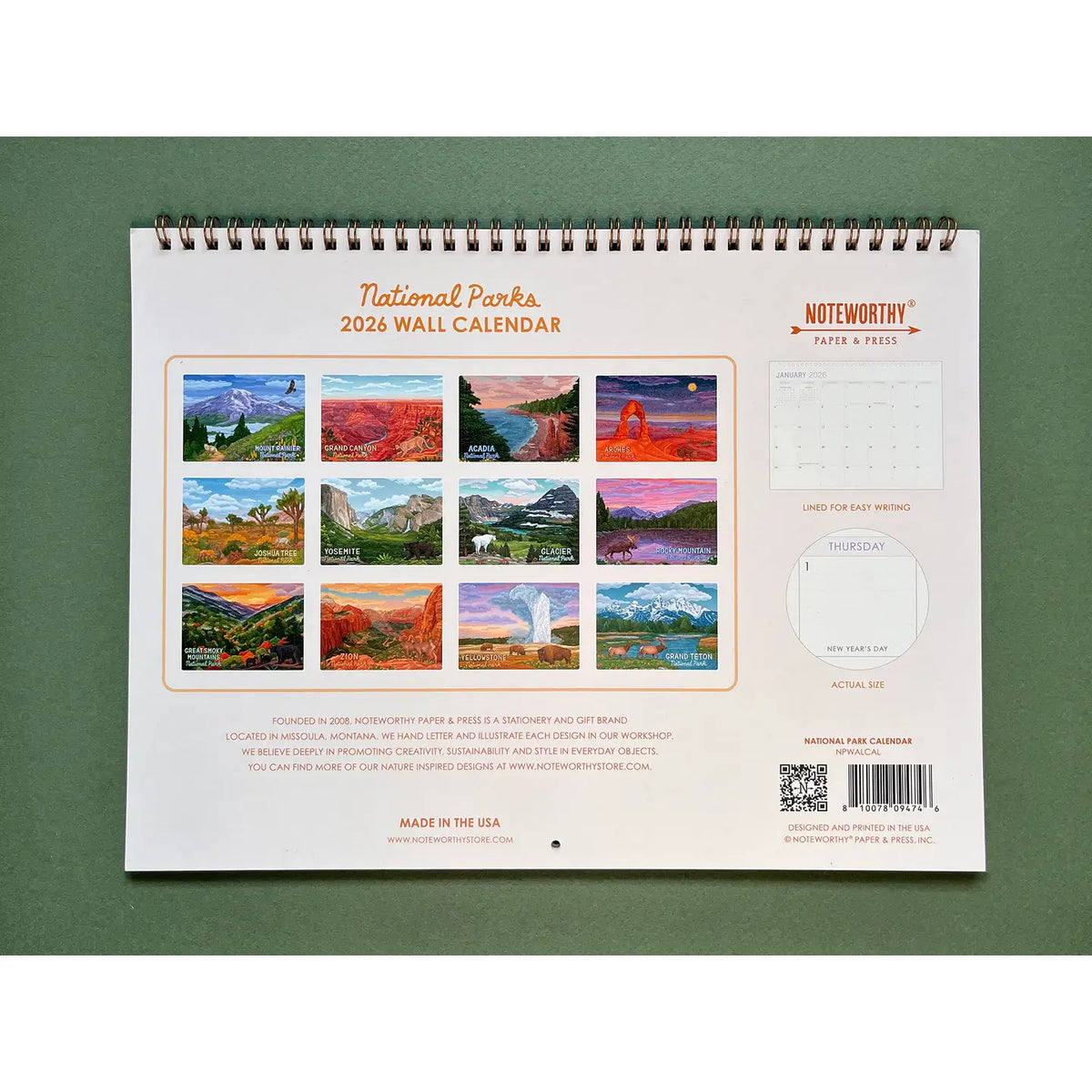 2026 National Park Calendar