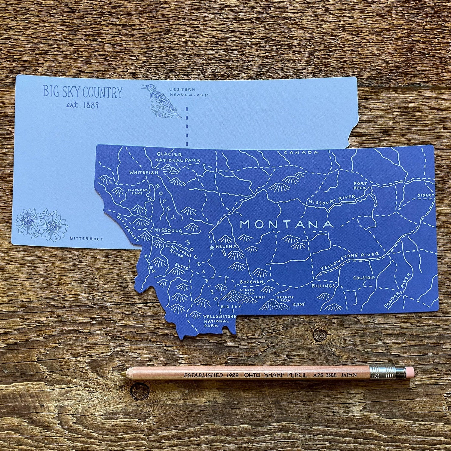Montana Map Postcard