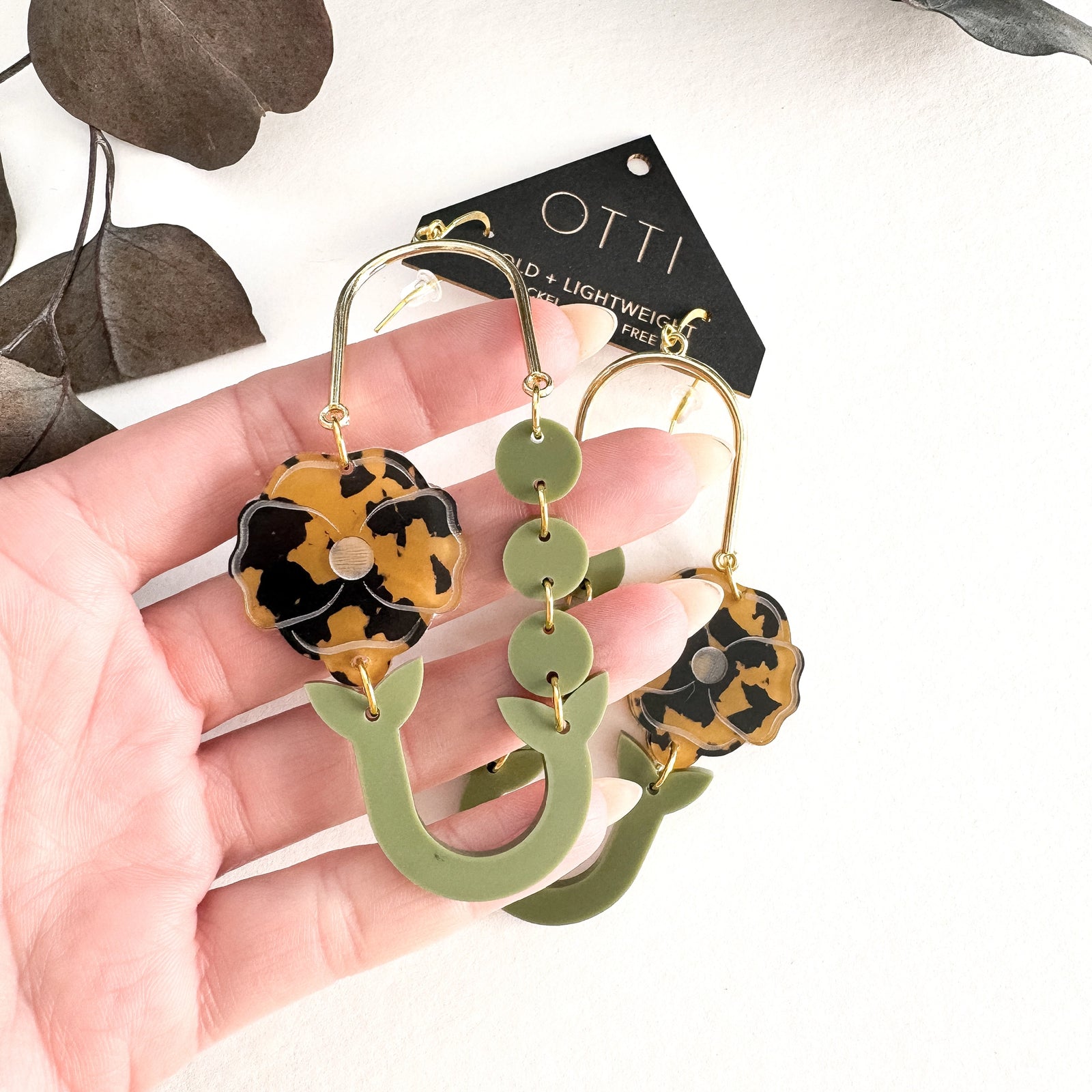 Poppy Loop Earrings: Tigers Eye