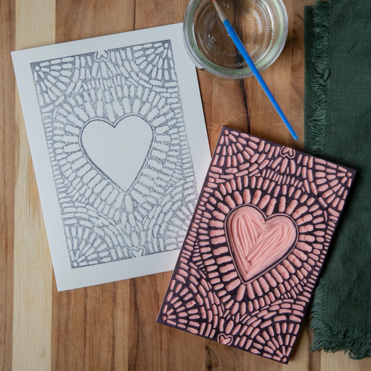 Heart Mosaic Watercolor Card Kit