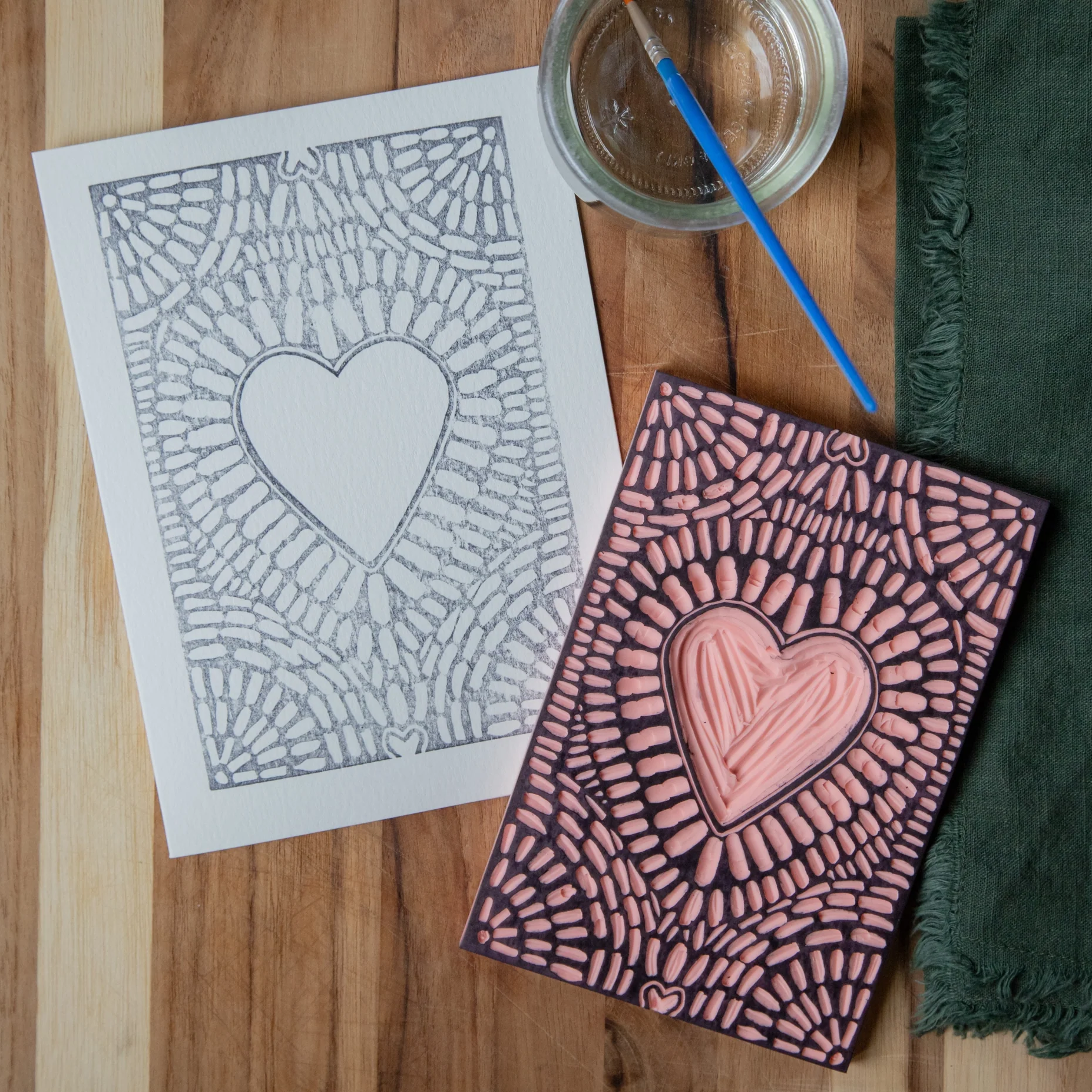 Heart Mosaic Watercolor Card Kit