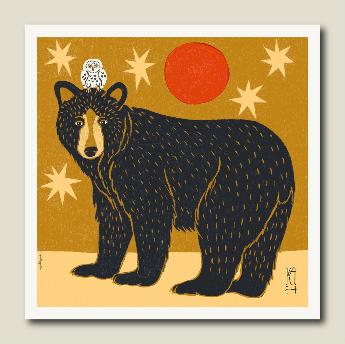 Bear w/ Owl Perched