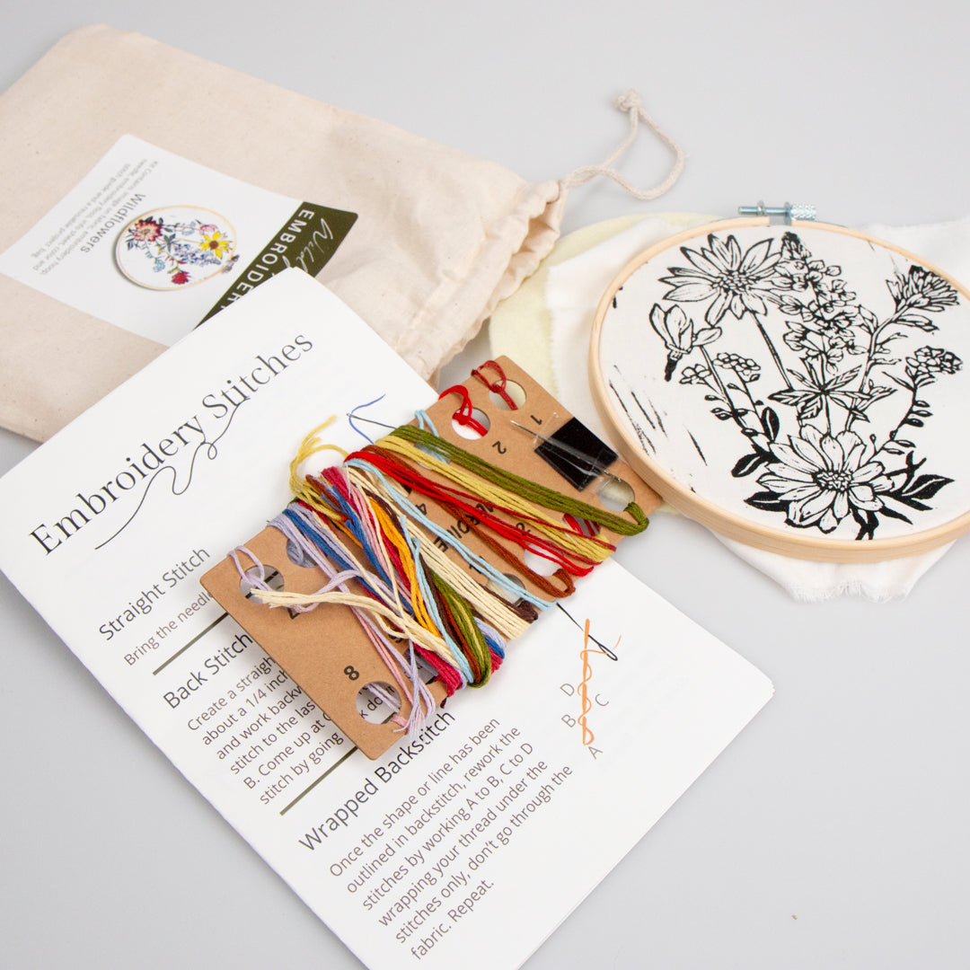 Montana Wildflowers Embroidery Kit