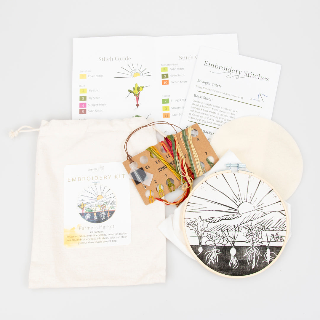 Farmers Market Embroidery Kit