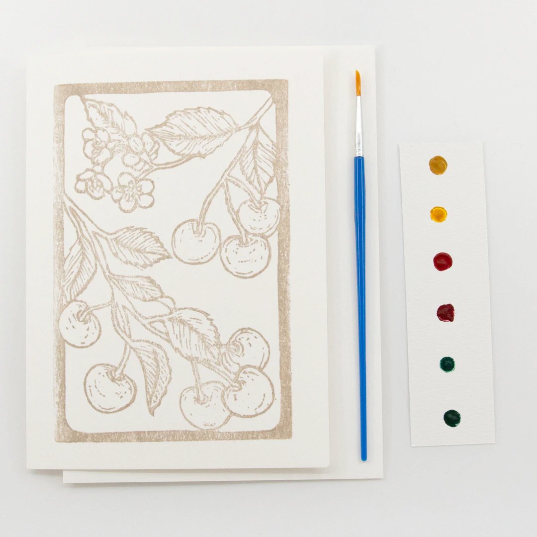 Cherry Watercolor Card Kit