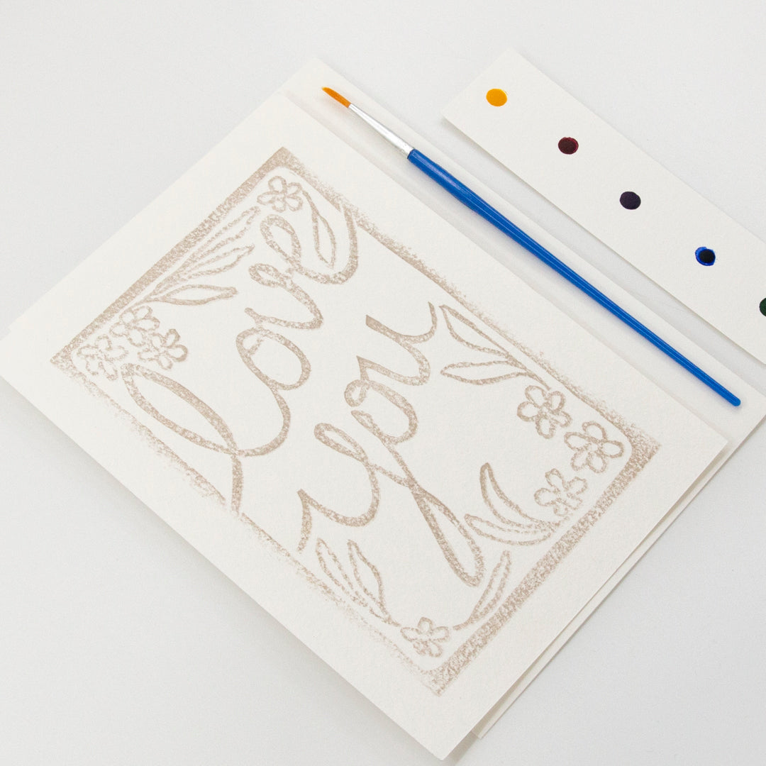 Love You Watercolor Card Kit