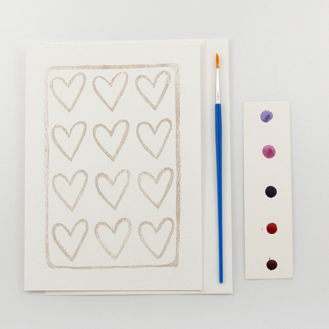 Hearts Watercolor Card Kit