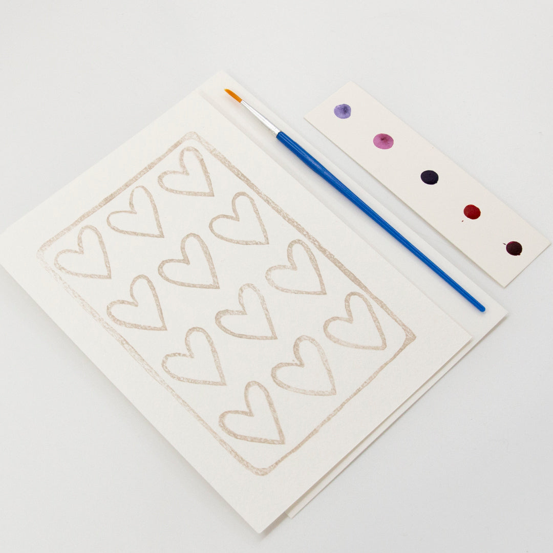 Hearts Watercolor Card Kit