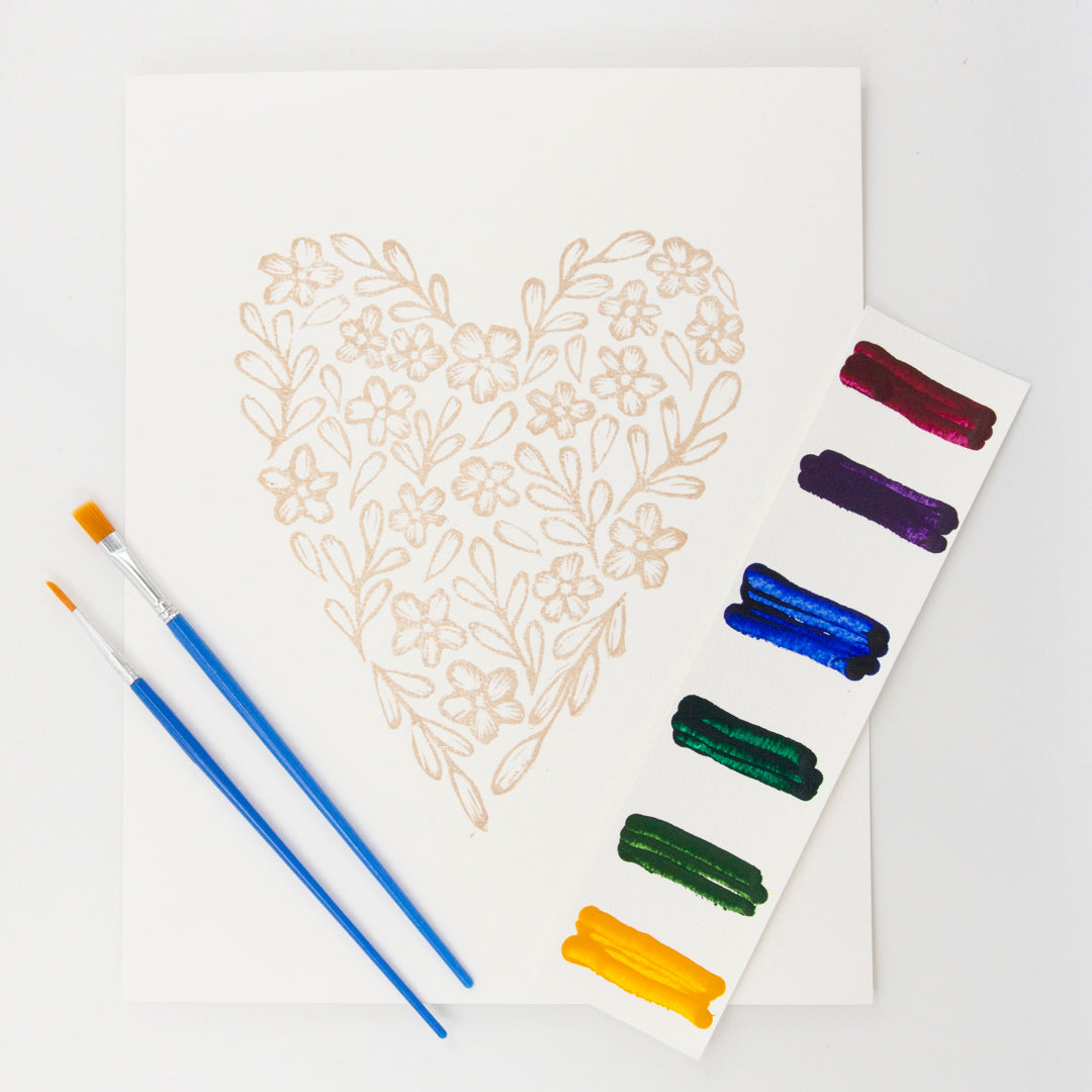 8x10 Heart Watercolor Kit
