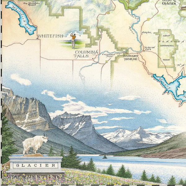 GLACIER MAP - handMADE Montana