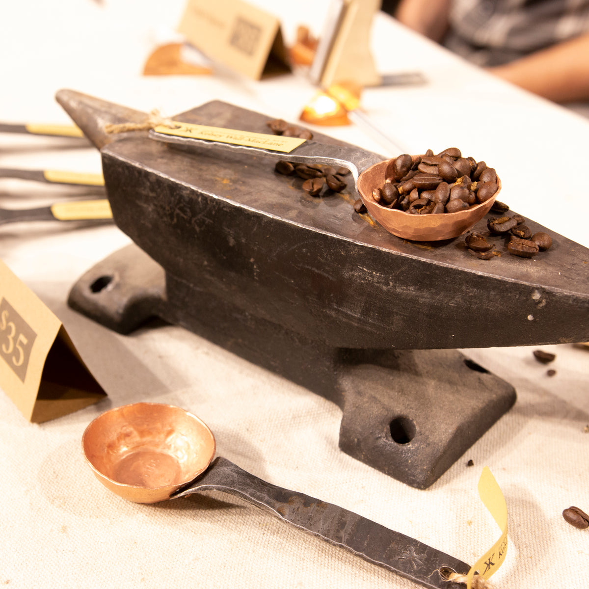 Copper and Steel Coffee Scoop