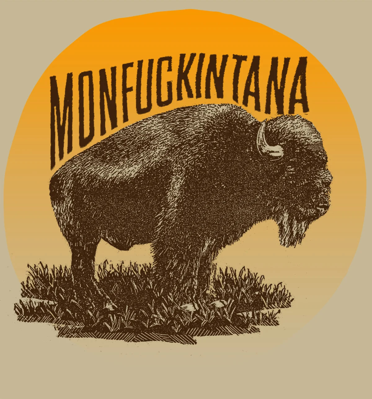 Bison Shirt - Vintage Illustration