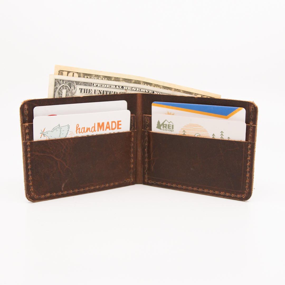 Moose Leather Wallet, Thin Front Pocket Wallet