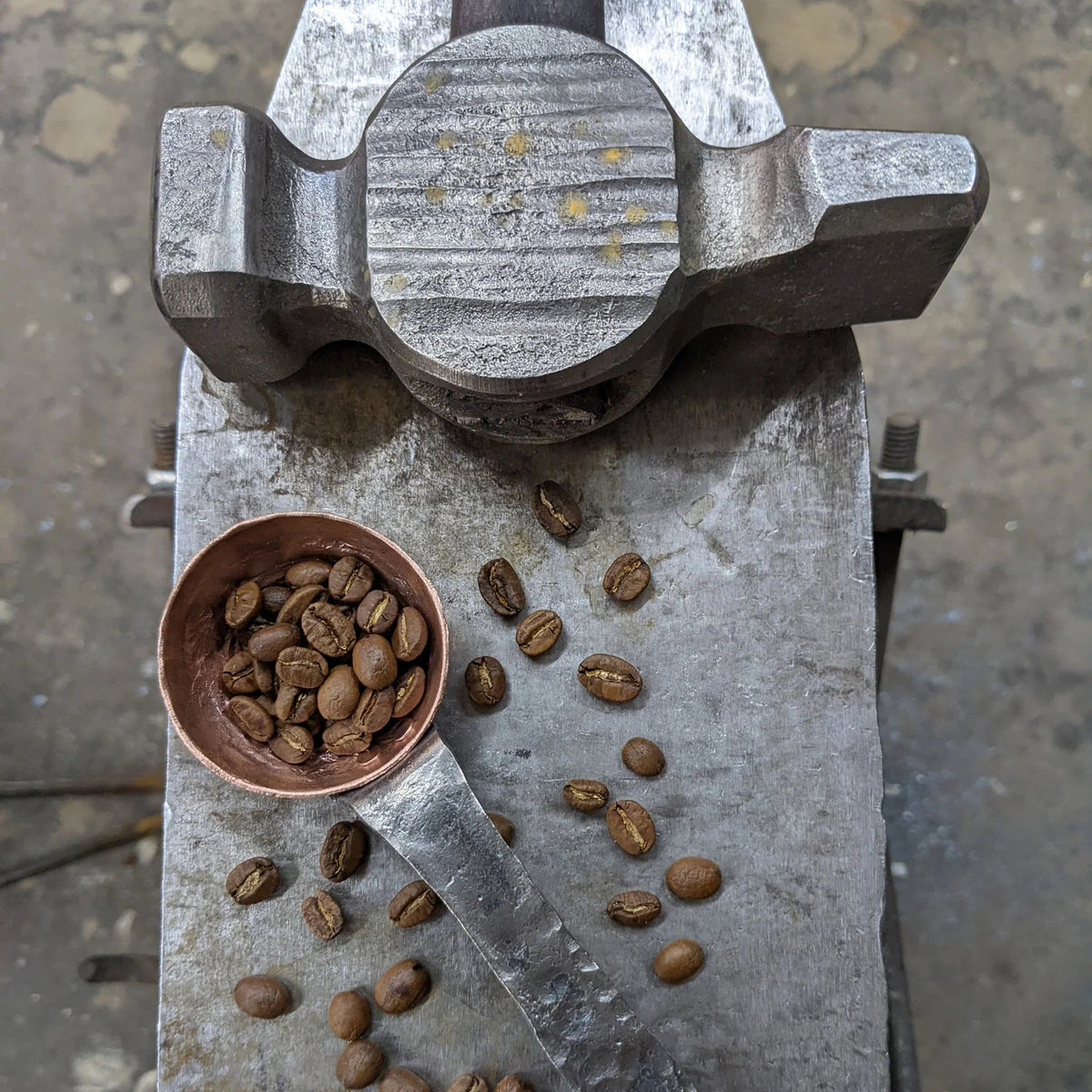 Copper and Steel Coffee Scoop