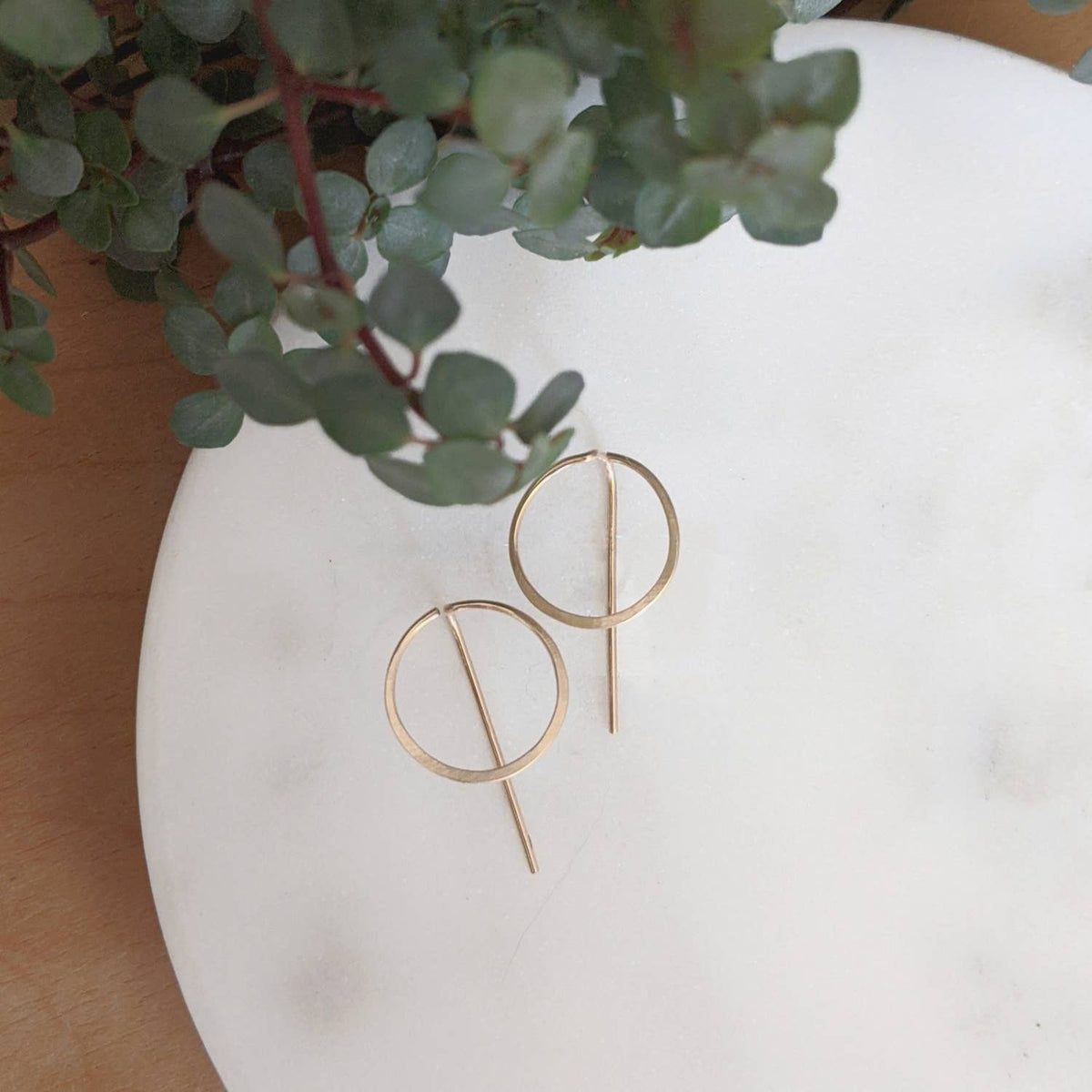 Circle Threader Post Earrings