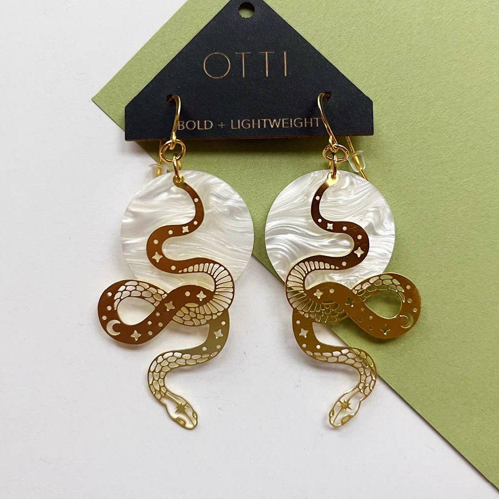 Gold Snake Earrings