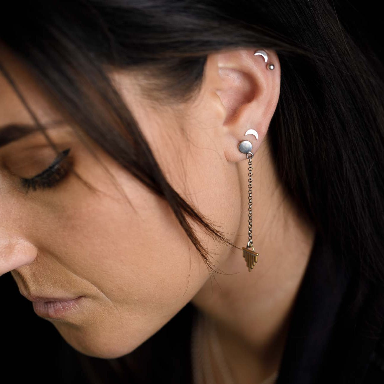 Crescent moon sales studs