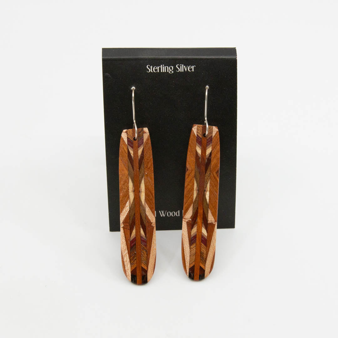 WOODEN LONG EARRINGS