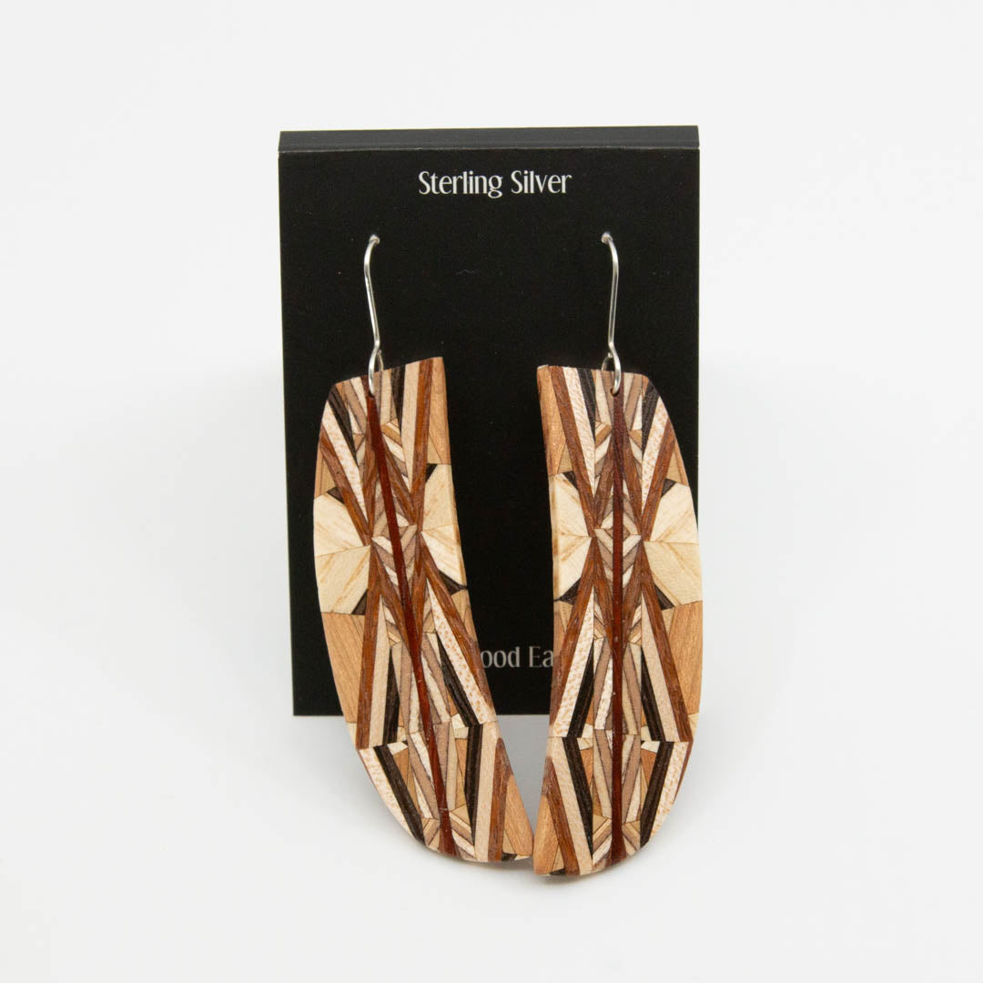 WOODEN LONG EARRINGS